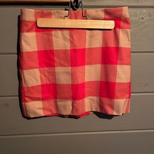 J. Crew red check/plaid mini skirt